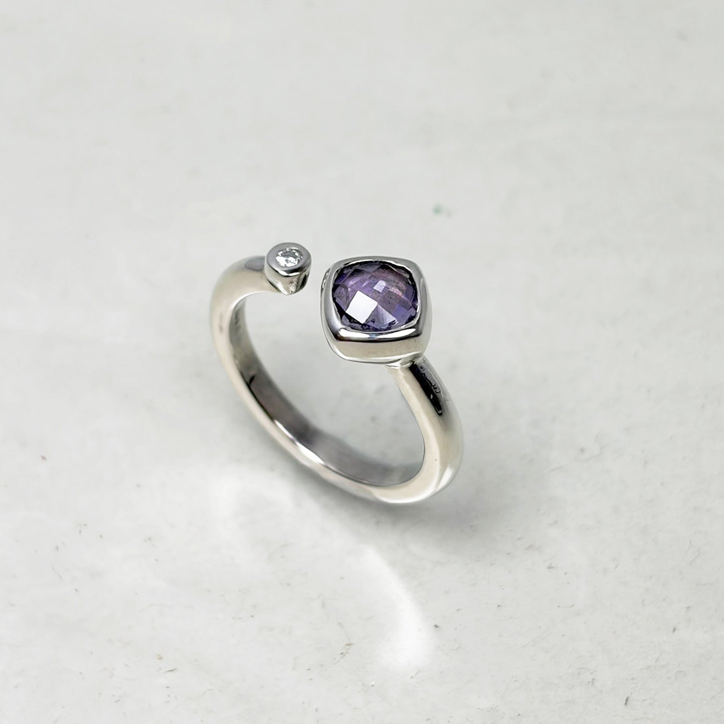 SV900(Pt) ピンクアメジスト/ダイヤリング