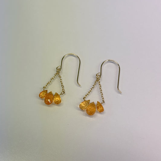 スぺサルタイトガーネット　ピアス