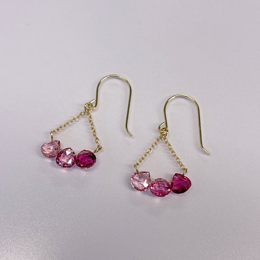 ピンクトルマリン　ピアス