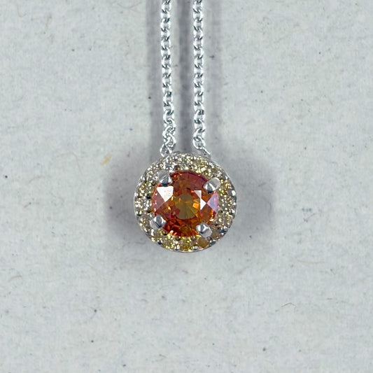 SV900(Pt)　チェーンSV925   サファイア/モアッサナイト  ネックレス