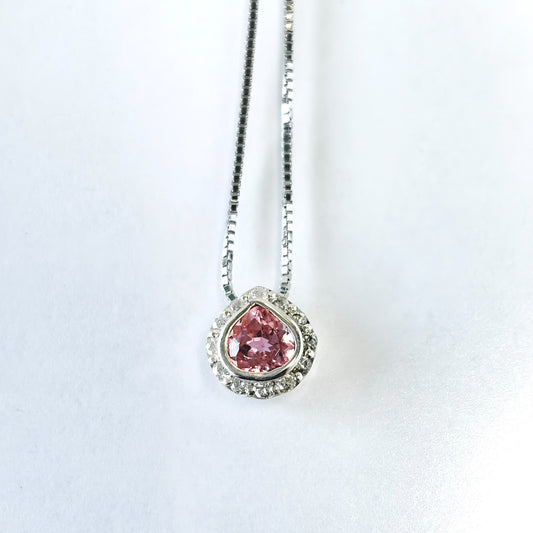 SV900(Pt)　チェーンSV925   トルマリン/ダイヤモンド0.24ct  ネックレス