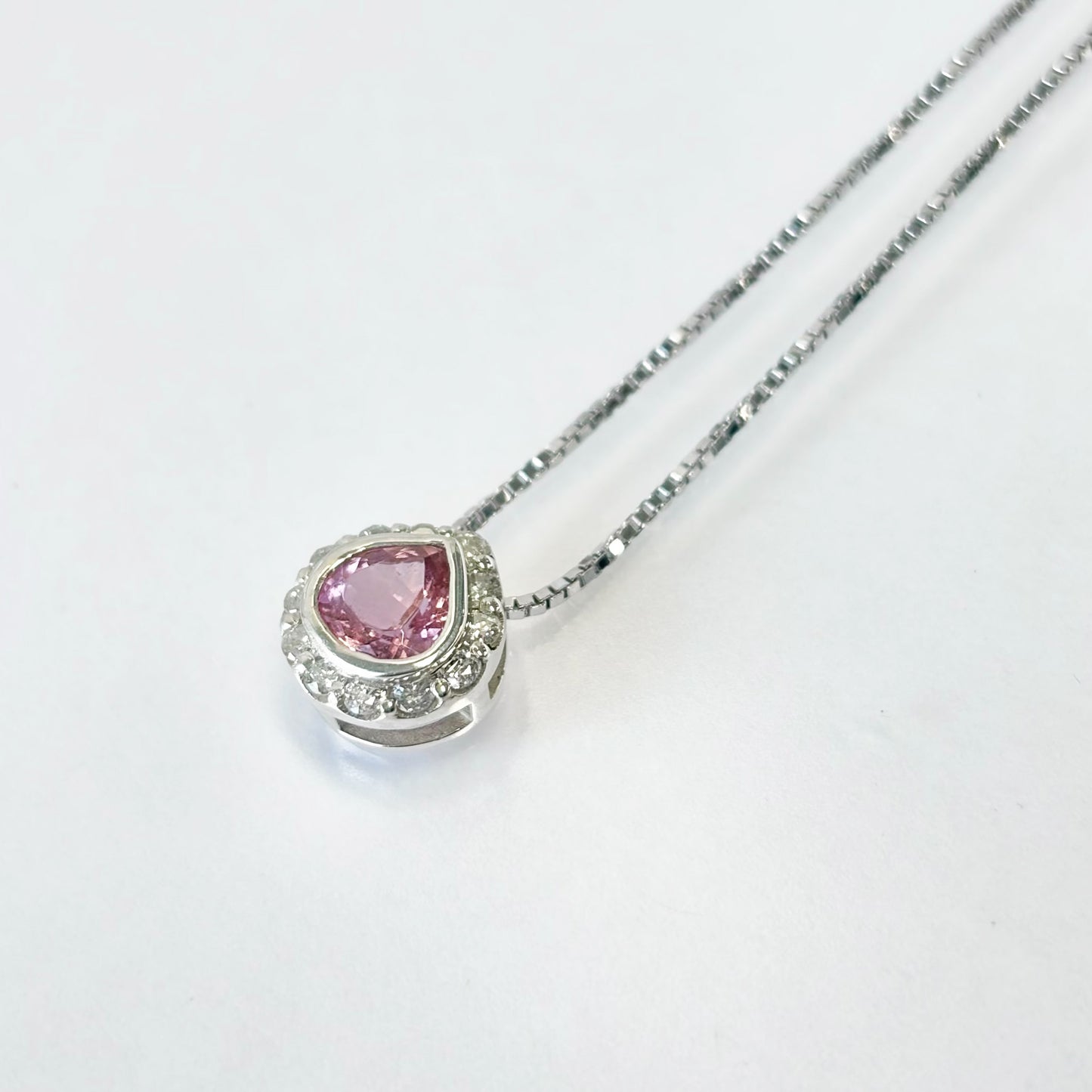 SV900(Pt)　チェーンSV925   トルマリン/ダイヤモンド0.24ct  ネックレス