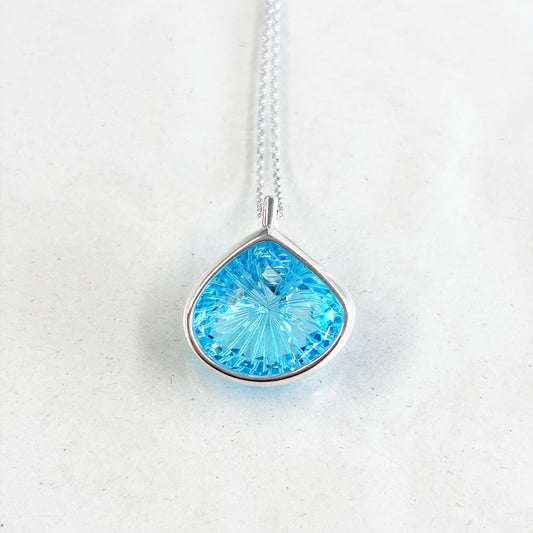 SV900(Pt)　チェーンSV925   ブルートパーズ  ネックレス