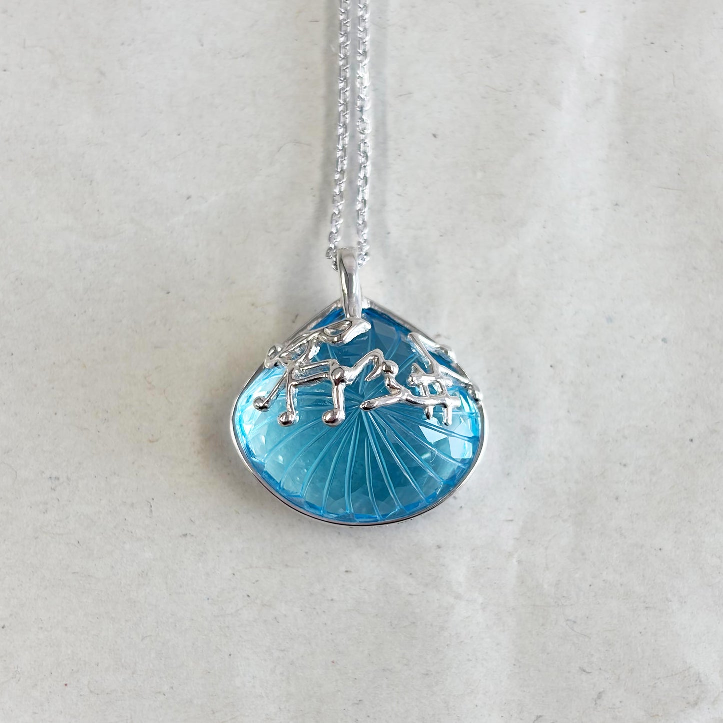 SV900(Pt)　チェーンSV925   ブルートパーズ  ネックレス