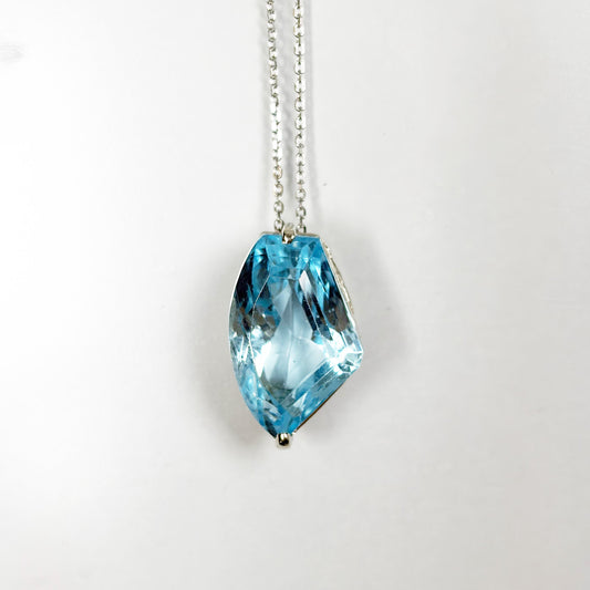 SV900(Pt)　チェーンSV925   スカイブルートパーズ  ネックレス