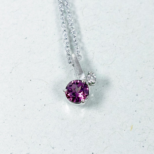 SV900(Pt)　チェーンSV925   トルマリン（音符）  ネックレス