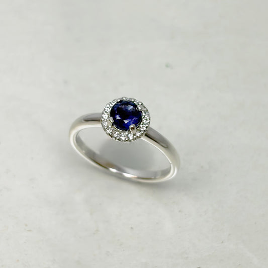 SV900(Pt)　アイオライト/ダイヤモンドリング