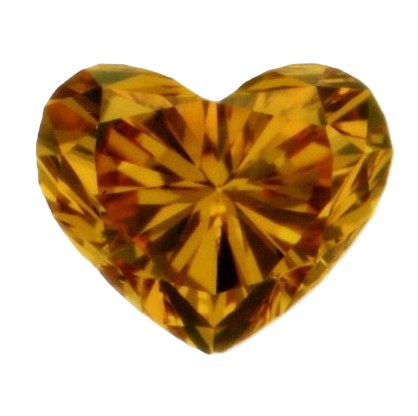 ファンシーディープオレンジイエローダイヤモンド ハートブリリアント 0.252ｃｔ