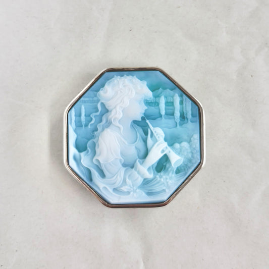 SV900(Pt)   ストーンカメオ　ブローチ