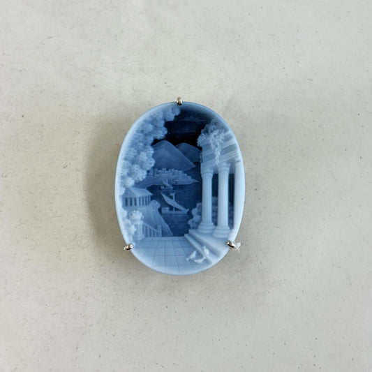 SV900(Pt)   ストーンカメオ　ブローチ