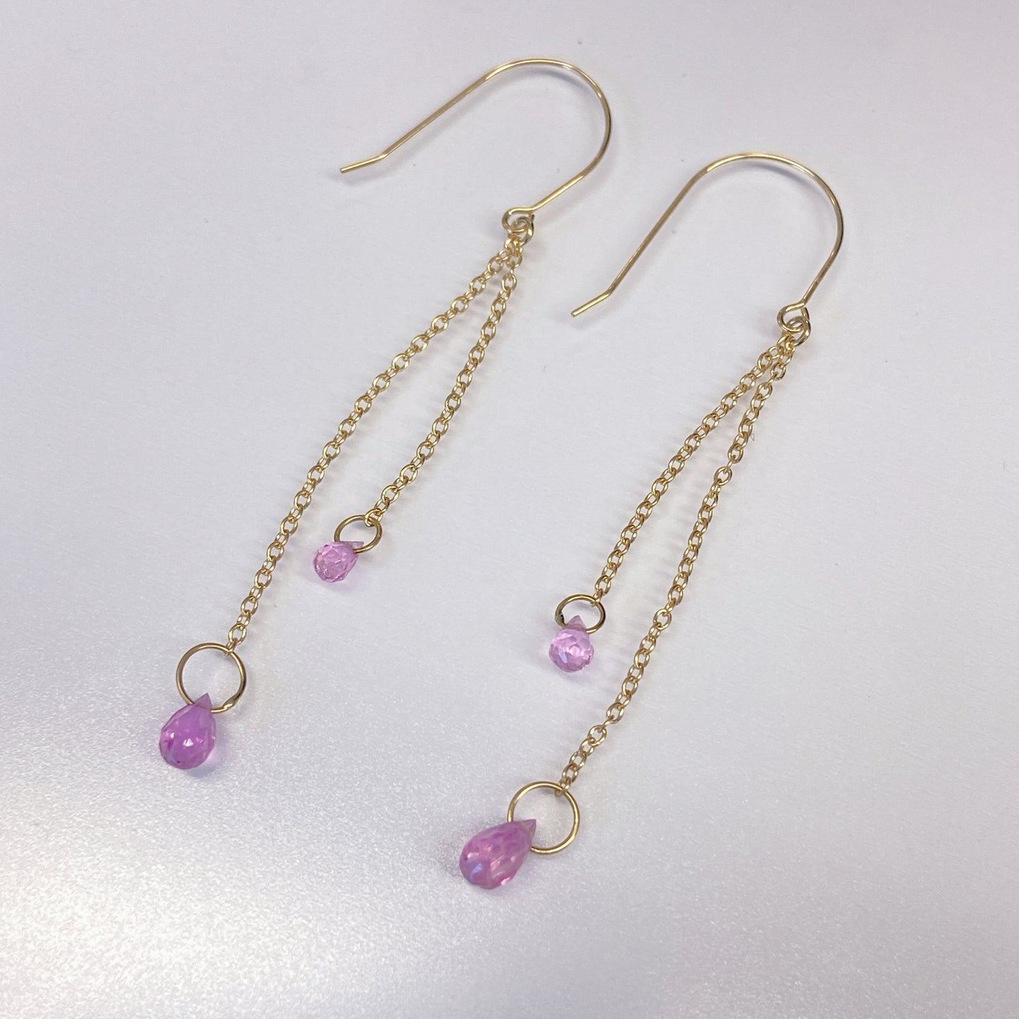 ピンクサファイアピアス