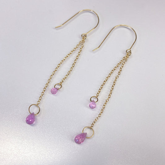 ピンクサファイアピアス