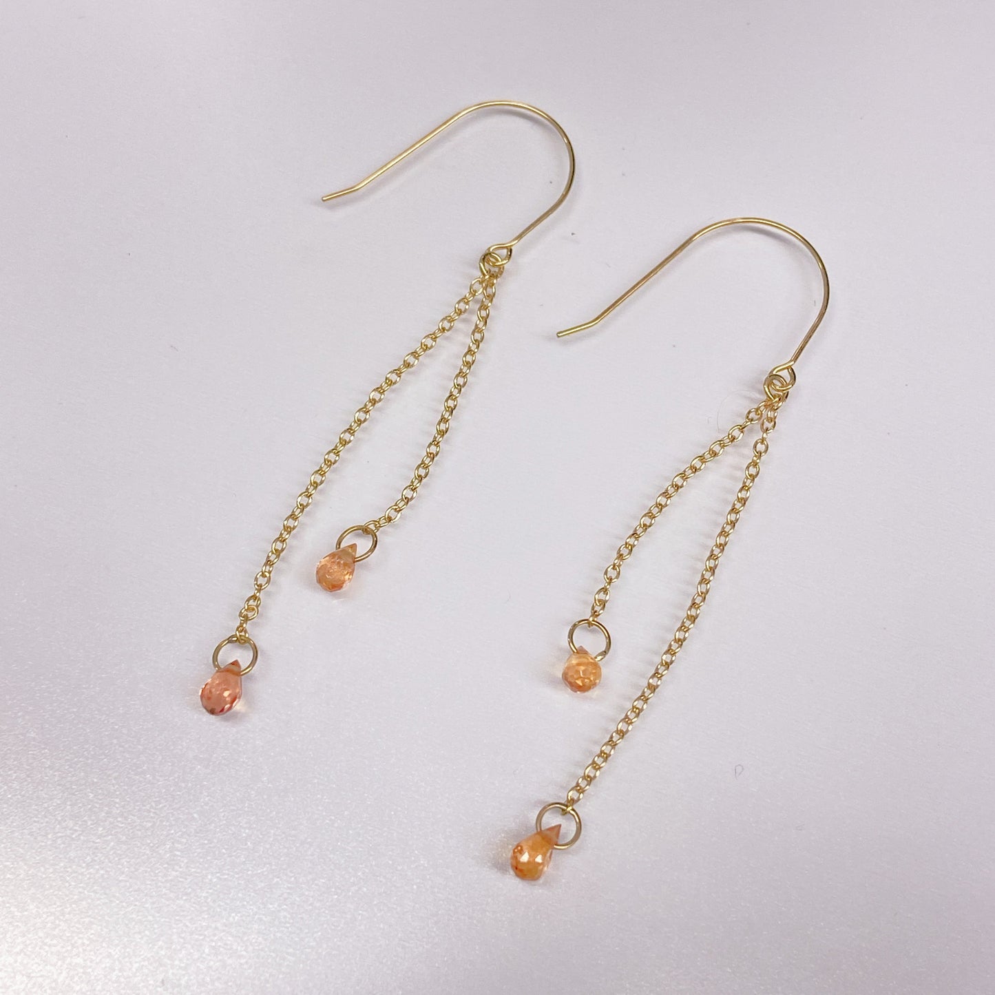 オレンジサファイアピアス