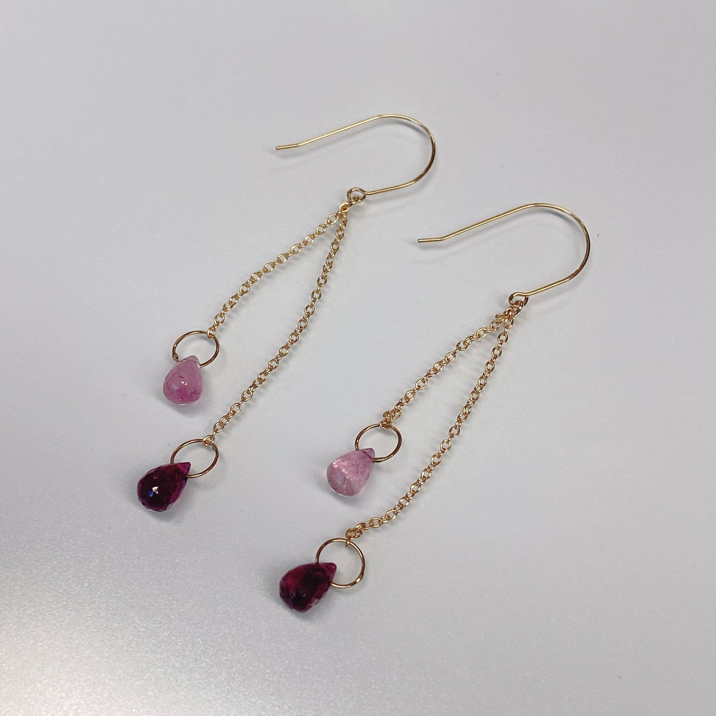 ピンクトルマリンピアス