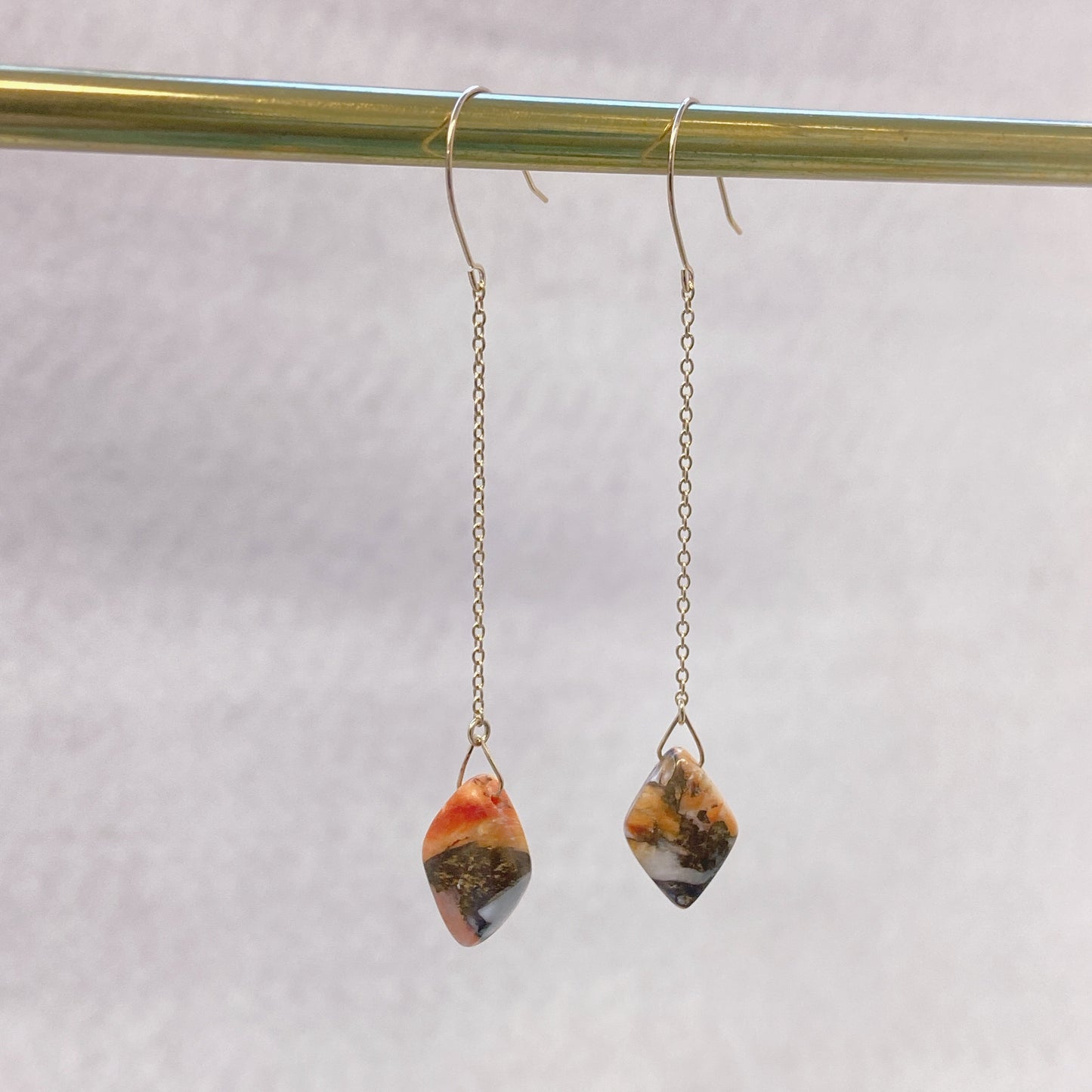 オイスターシェル・コッパ―・ターコイズピアス